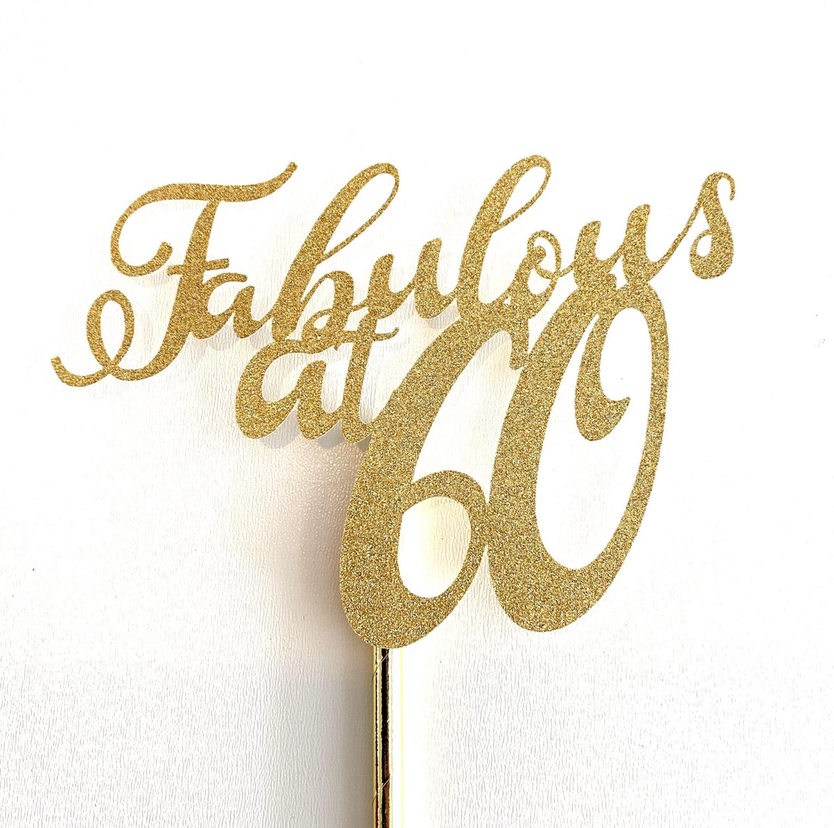 Taarttopper | Cake topper | Verjaardag | Fabulous 60|14 cm | Gloud glitter | karton papier